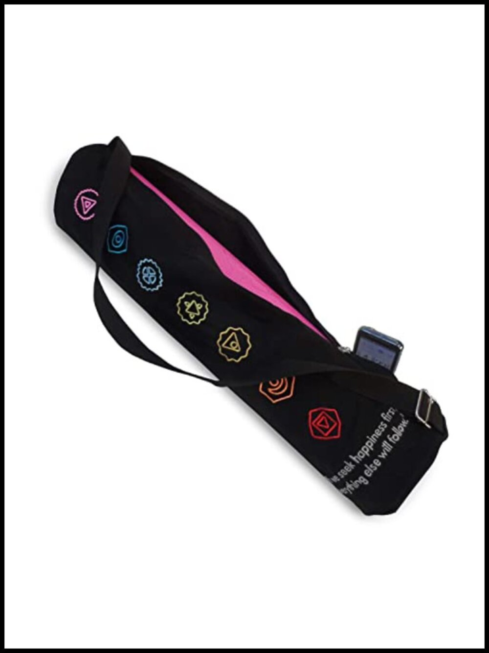 Premium Cotton Canvas Yoga Mat Bag with Shoulder Strap - Breathable Lightweight